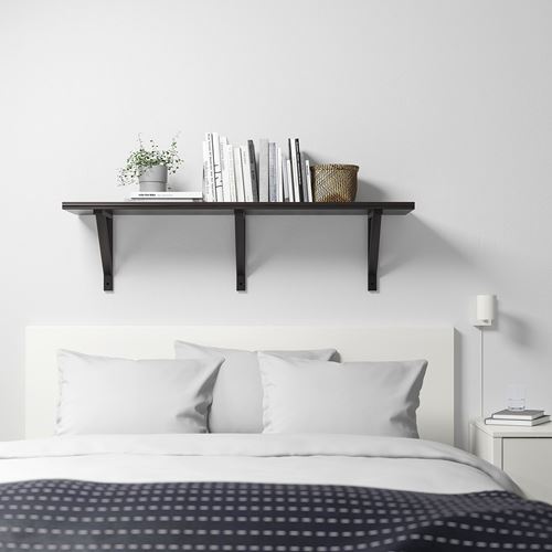 BERGSHULT/EKBY VALTER duvar rafı vengesiyah 120x32 cm IKEA BERGSHULT/EKBY VALTER duvar rafı vengesiyah 120x32 cm IKEA