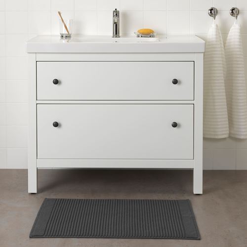 ALSTERN, bath mat, dark grey, 50x80 cm