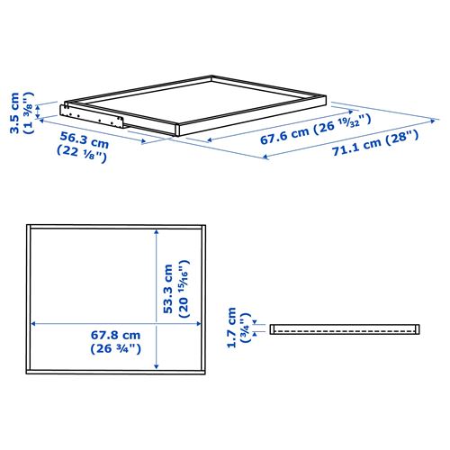 KOMPLEMENT, sliding tray, white, 75x58 cm