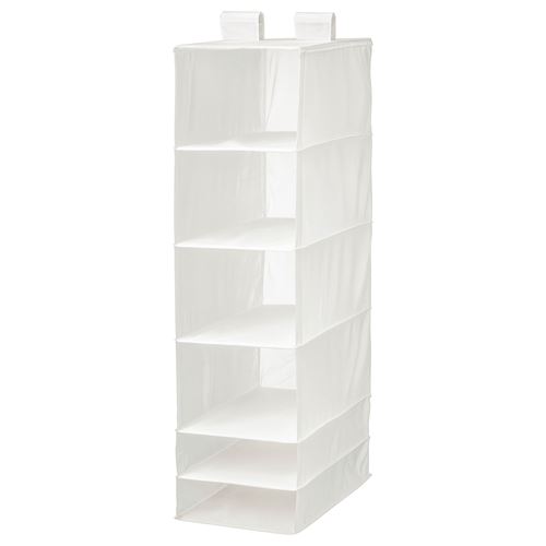 SKUBB, storage with compartments, white, 35x45x125 cm