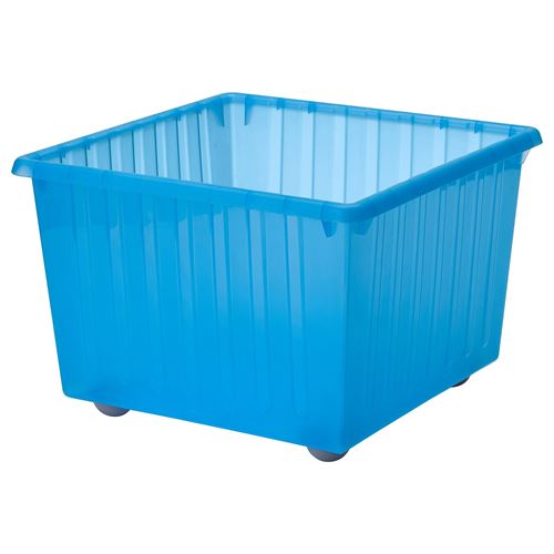 VESSLA, tekerlekli kutu, mavi, 39x39 cm