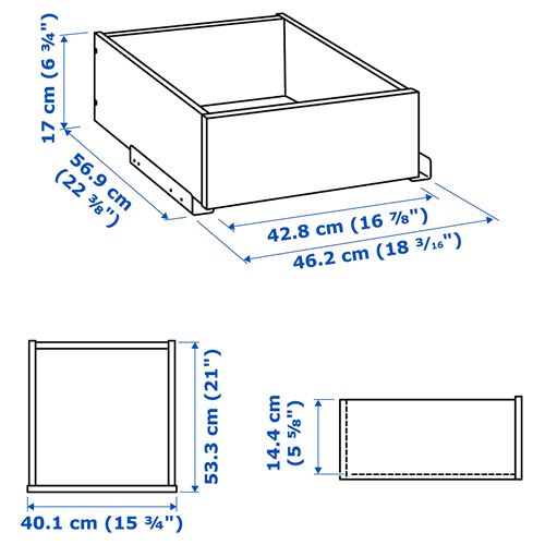 KOMPLEMENT, çerçeveli cam panelli çekmece, beyaz, 50x58 cm