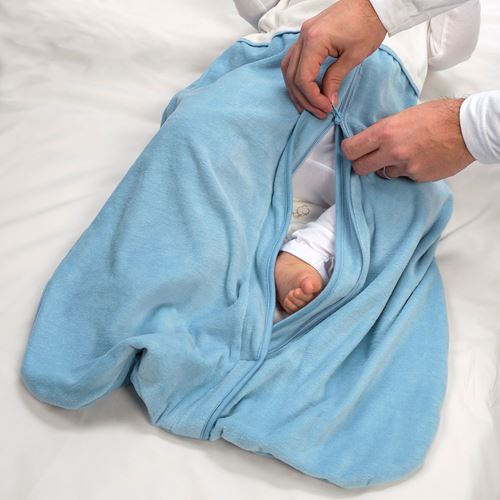 RÖDHAKE, baby sleeping bag, blue, 6-18 months