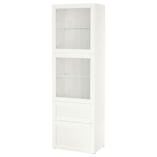 BESTA/HANVIKEN, storage combination, white, 60x42x192 cm