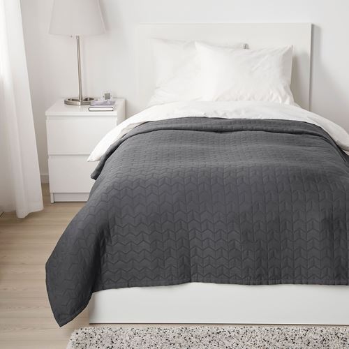 KOLAX, tek kişilik yatak örtüsü, gri, 150x250 cm