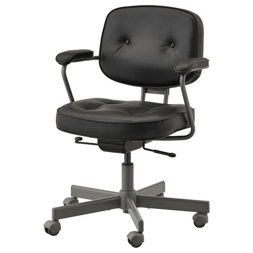 ALEFJALL, çalışma sandalyesi, glose siyah