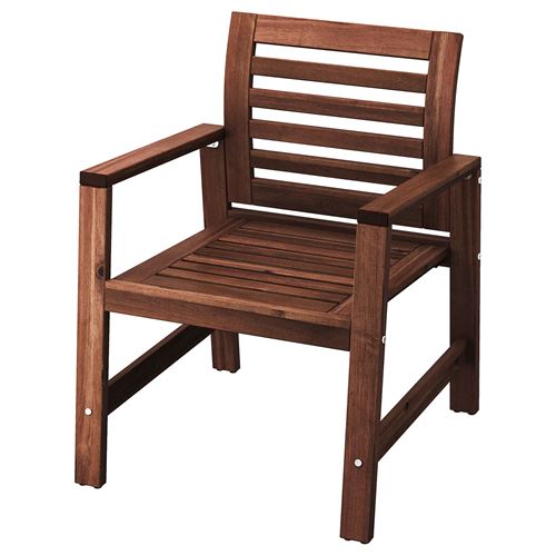APPLARÖ, chair with armrests, brown