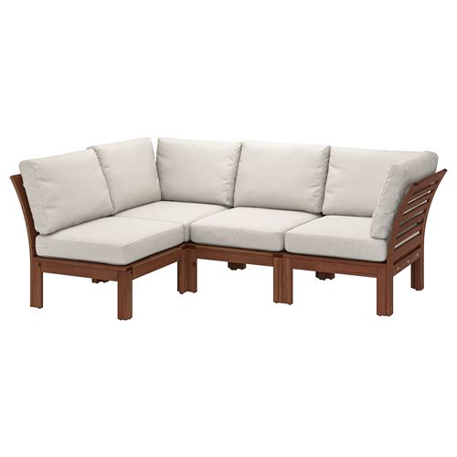 APPLARÖ, 3-seat corner sofa, brown, 143/223x80 cm