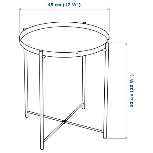 GLADOM, tray table, black, 45x53 cm