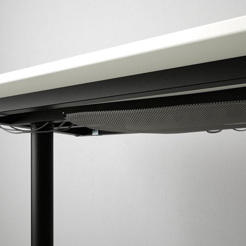 BEKANT, sağ köşe çalışma masası, beyaz-siyah, 160x110 cm