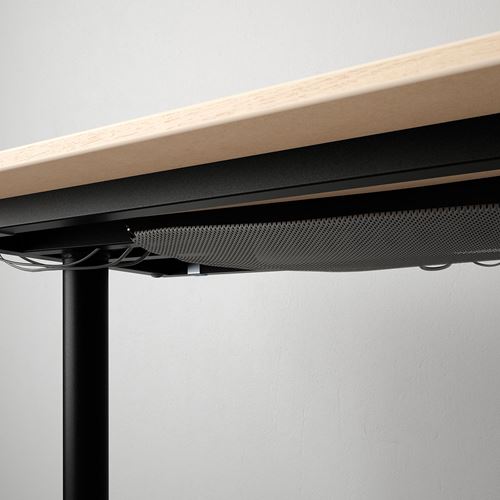 BEKANT, sağ köşe çalışma masası, ağartılmış meşe kaplama-siyah, 160x110 cm