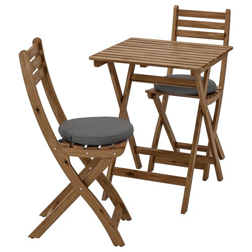 ASKHOLMEN, katlanabilir masa ve sandalye seti, açık kahverengi