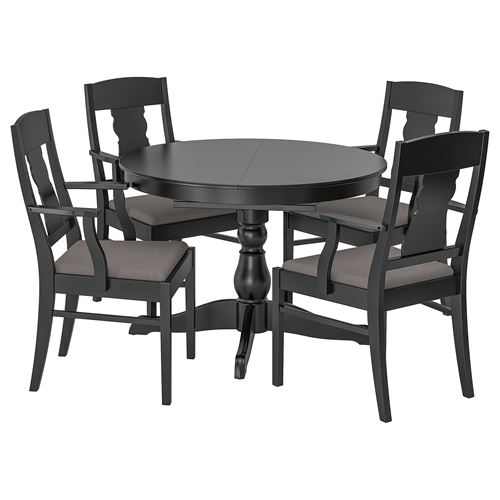 INGATORP, yemek masası takımı, siyah, 4 sandalyeli