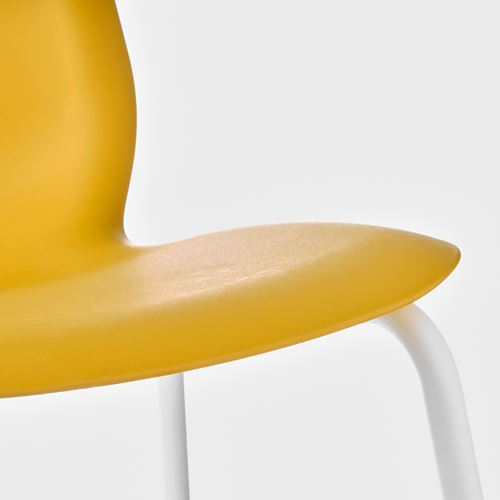 LEIFARNE, sandalye, beyaz-koyu sarı