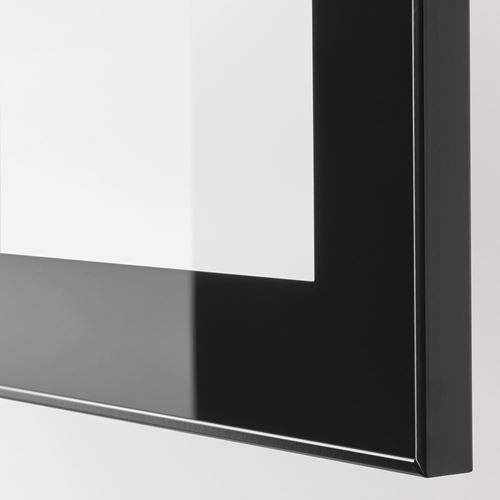 GLASSVIK, kapak, siyah saydam cam, 60x64 cm
