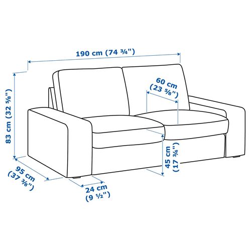 KIVIK, 2-seat sofa, hillared anthracite