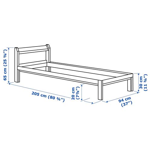 NEIDEN/LURÖY, single bed, birch, 90x200 cm