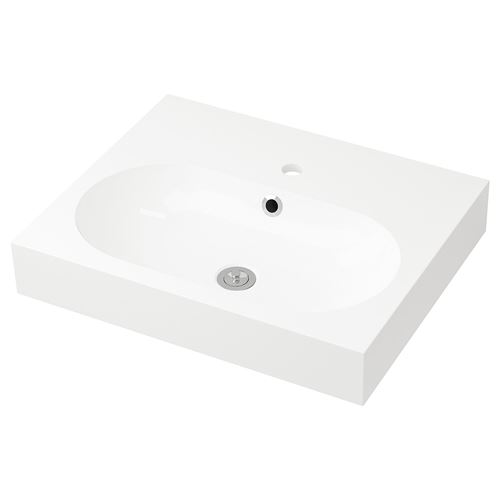 BRAVIKEN, tekli lavabo, beyaz, 60x49x10 cm
