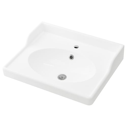RATTVIKEN, tekli lavabo, beyaz, 60x49x6 cm