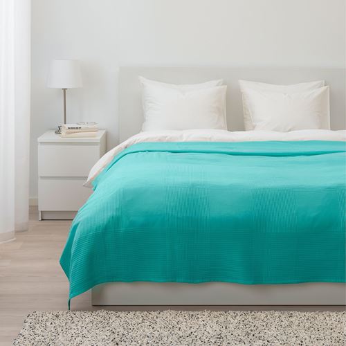 INDIRA çift kişilik yatak örtüsü turkuaz 230x250 cm IKEA Yatak Odaları