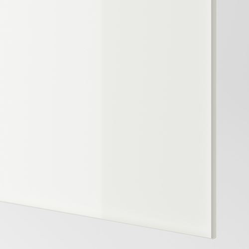 FARVIK, sürgü kapak paneli, beyaz cam, 100x236 cm