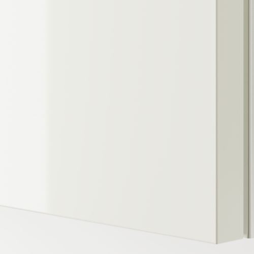 PAX/HASVIK, sürgü kapaklı gardırop, beyaz-parlak cila, 200x44x236 cm