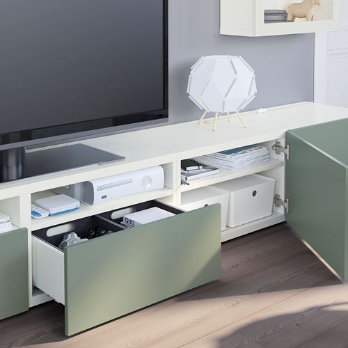 BESTA/SELSVIKEN tv ünitesi beyazkoyu kızılkahve 240x42x190 cm IKEA