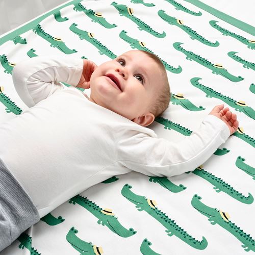 RÖRANDE, bebek battaniyesi, yeşil, 80x100 cm