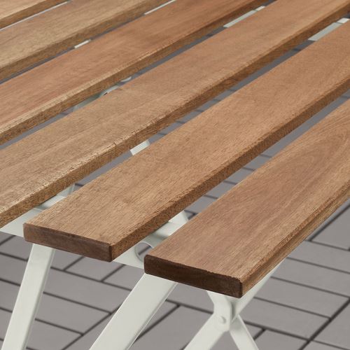TARNÖ, foldable table, white/brown, 55x54 cm