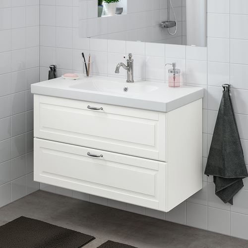 GODMORGON/ODENSVIK, lavabo dolabı, beyaz, 103x49x64 cm