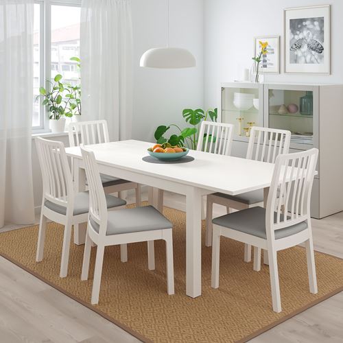 LANEBERG/EKEDALEN, yemek masası takımı, beyaz, 4 sandalyeli