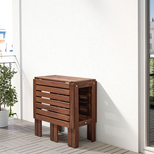 APPLARÖ, foldable table, brown, 34/83/131x70 cm
