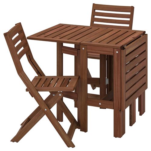 APPLARÖ, folding chair and table set, brown