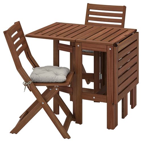  APPLARÖ katlanabilir masa ve sandalye seti, kahverengi
