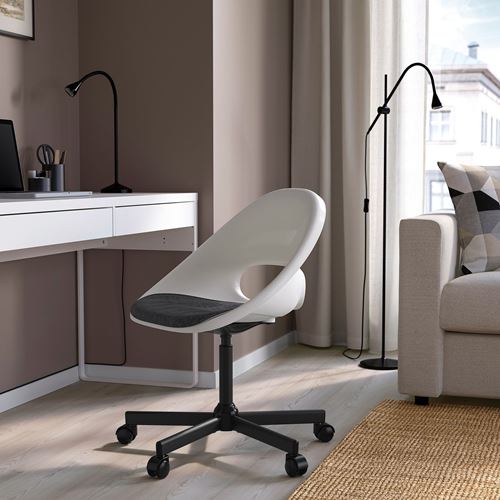 LOBERGET/MALSKAR, çalışma sandalyesi, beyaz-koyu gri