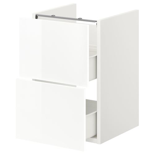 ENHET, lavabo dolabı, beyaz-parlak cila beyaz, 40x42x60 cm
