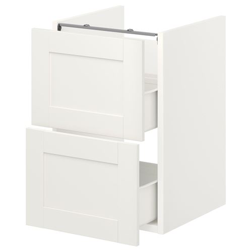 ENHET, wash-basin cabinet, white-white frame