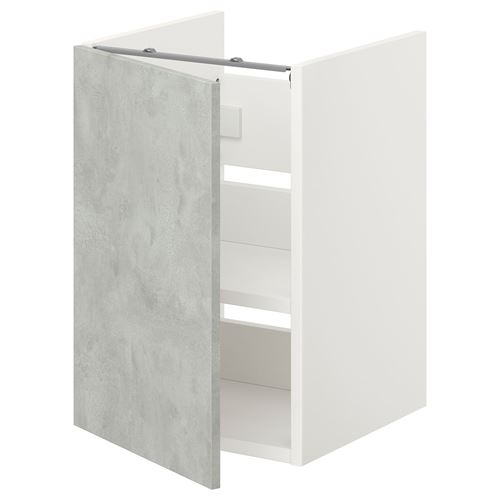 ENHET, lavabo dolabı, beyaz-taş görünümlü, 40x42x60 cm