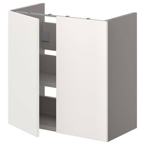 ENHET, lavabo dolabı, gri-beyaz, 60x32x60 cm