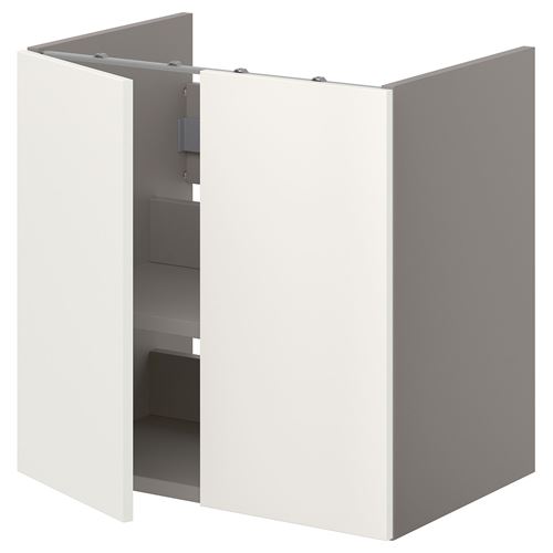 ENHET, lavabo dolabı, gri-beyaz, 60x42x60 cm