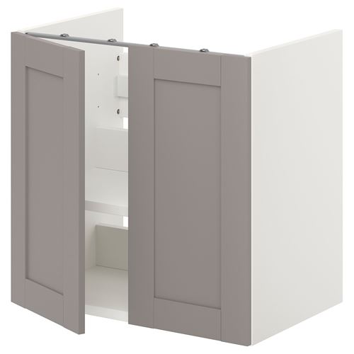 ENHET, lavabo dolabı, beyaz-gri, 60x42x60 cm