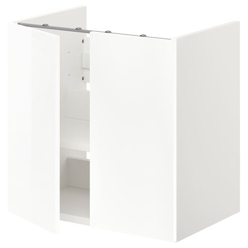 ENHET, lavabo dolabı, beyaz-parlak cila beyaz, 60x40x60 cm