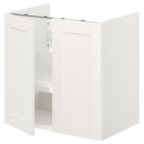 ENHET, lavabo dolabı, beyaz-dekoratif beyaz, 60x42x60 cm