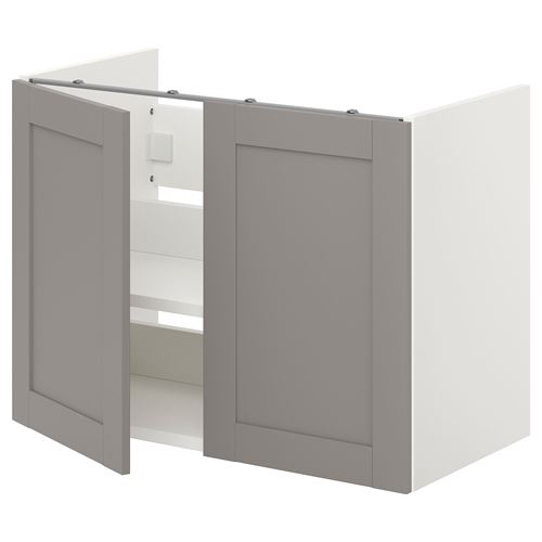 ENHET, lavabo dolabı, beyaz-gri, 80x40x60 cm