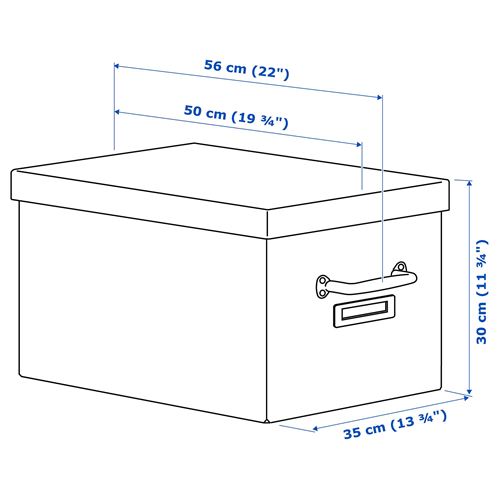 TJOG, kapaklı kutu, koyu gri, 35x56x30 cm