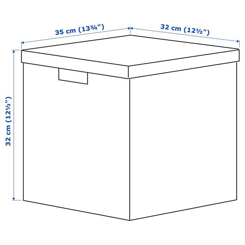 TJENA, kapaklı saklama kutusu, bej, 32x35x32 cm