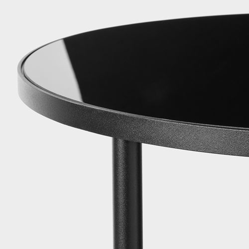 ASPERÖD, pedestal table, black, 45 cm