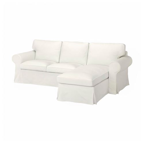 EKTORP, 2'li kanepe ve uzanma koltuğu kılıfı, blekinge beyaz