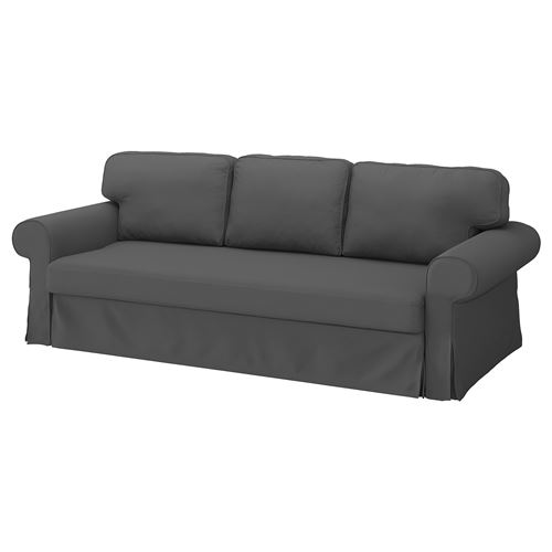 VRETSTORP, 3-seat sofa-bed cover, Hallarp grey