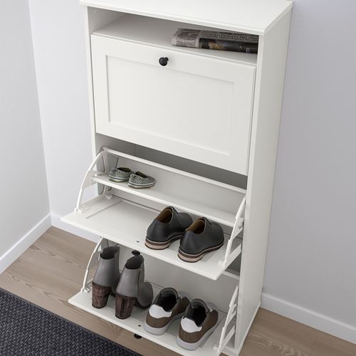 BRUSALI, ayakkabı dolabı, beyaz, 61x130 cm